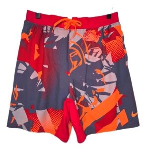 Nike Mens 7" Colorful Vibrant Print Swim Trunks Board Shorts Size Medium